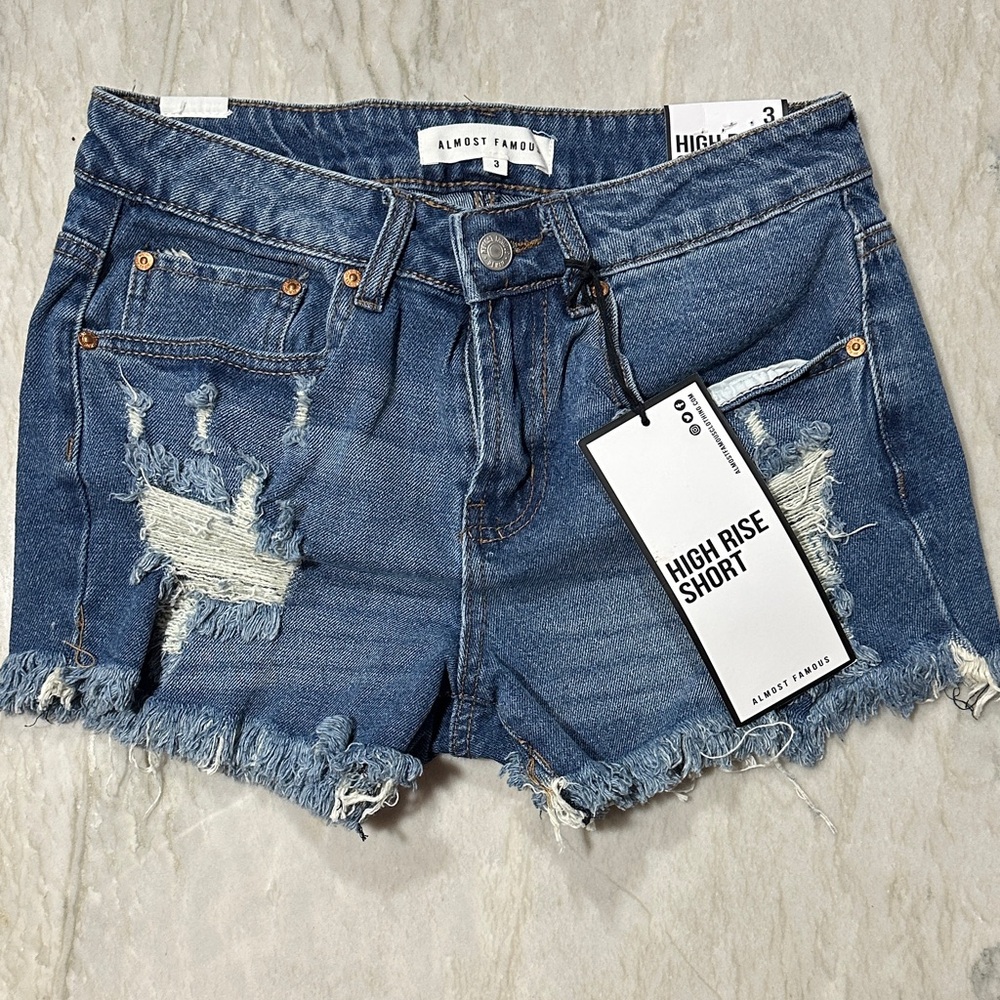NWT Almost Famous Distressed Blue Jean Shorts